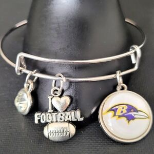 Ravens  Football Charm Wire Charm Bracelet
